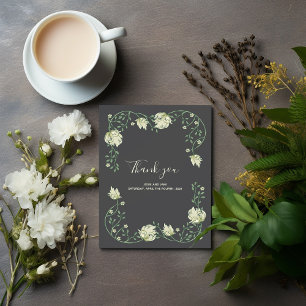 Art Nouveau hübsche Blume Hochzeit Dankeschön Kart Dankeskarte