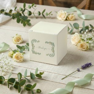 Art Nouveau hübsche cremefarbene Hochzeits-Dankesk Geschenkschachtel