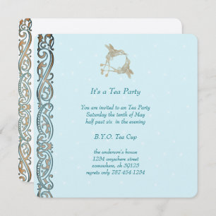 Art Nouveau Hummingbird Tee Party Einladungen