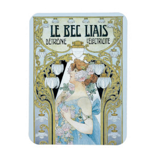 Art Nouveau im Stil von Le Bec Liais, Privat Livem Magnet