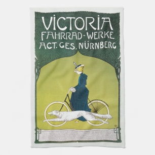 Art Nouveau im Vintage-Stil, Victoria Fahrrad Werk Geschirrtuch