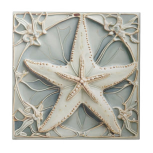 Art Nouveau Imitats Relief Mini Starfish Sea Star Fliese