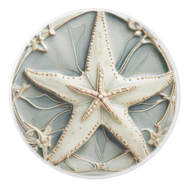 Art Nouveau Imitats Relief Mini Starfish Sea Star Keramikknauf