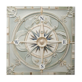 Art Nouveau Imitats Relief Nautic Compass Rose Fliese