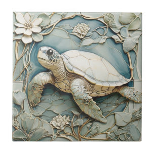 Art Nouveau Imitats Relief Ocean Sea Turtle Verlas Fliese