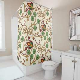 Art Nouveau-inspired floral design Duschvorhang