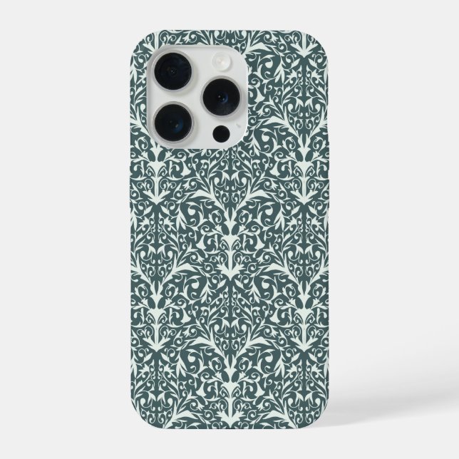 Art Nouveau Inspired Florals IPhone Case - Green iPhone Hülle (Rückseite)