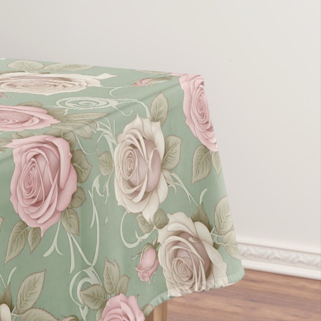 Art Nouveau Inspired Roses In Shades Of Dusty Pink Tischdecke (Beispiel)