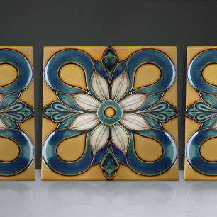 Art Nouveau Inspiriert Classic Floral Geometric Fliese