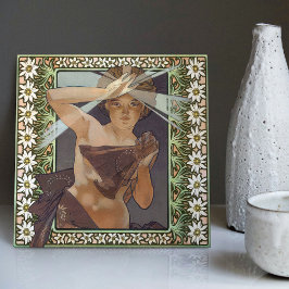 Art Nouveau Inspiriert L'Étoile du Matin von Mucha Fliese