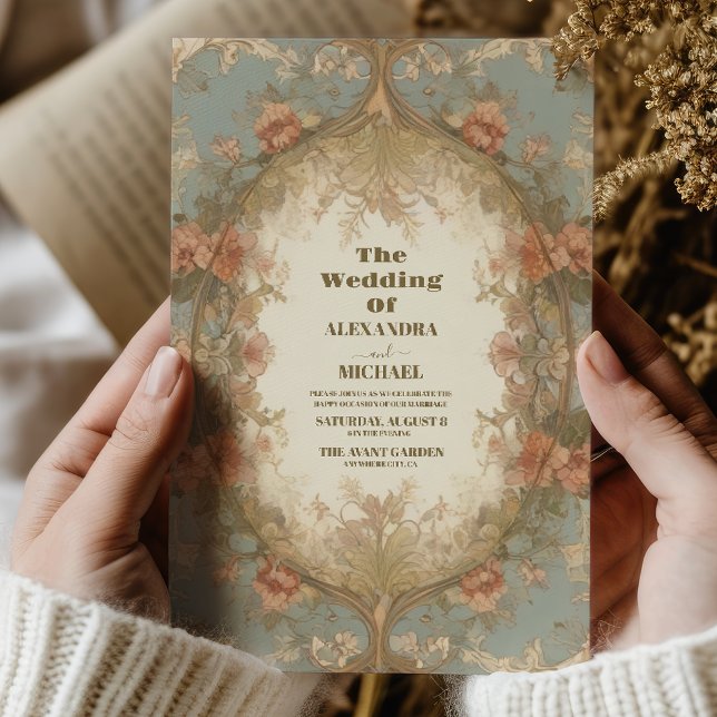 Art Nouveau Inspirierte Blumenfeier Einladung (Von Creator hochgeladen)