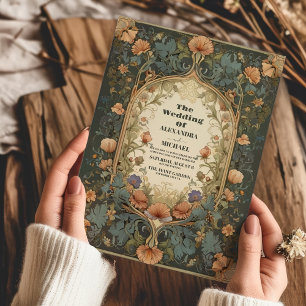 Art Nouveau Inspirierte Blumenfeier Einladung