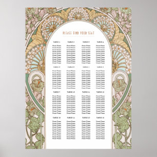 Art Nouveau Inspirierte Hochzeitssattelkarte Poster
