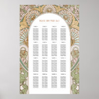Art Nouveau Inspirierte Hochzeitssattelkarte