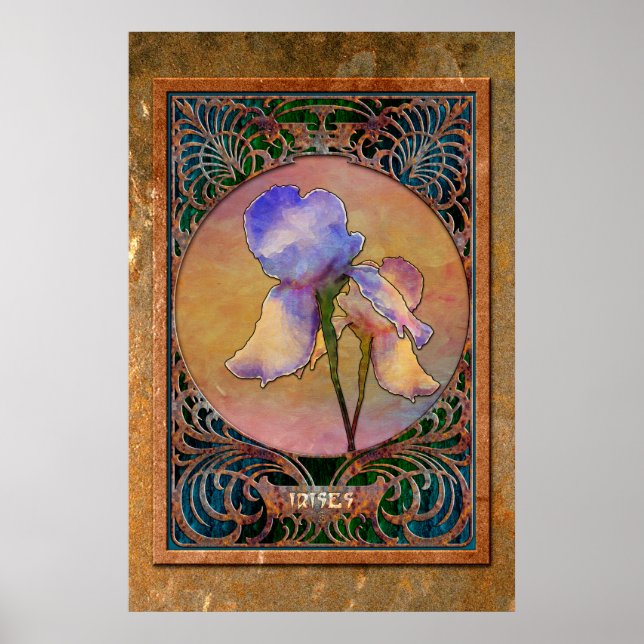 Art Nouveau Ire in einem Coppery Mucha Rahmen Poster (Vorne)