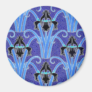 Art nouveau iris floral elegant verneuil schwarz b magnet