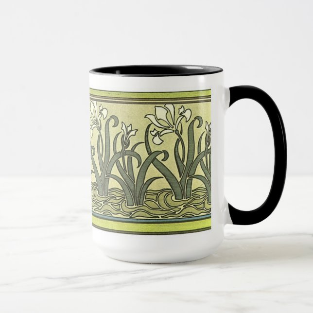 Art Nouveau Irises - Tasse (Rechts)