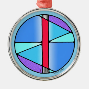 Art Nouveau Isa Rune of Stillness Ornament Aus Metall