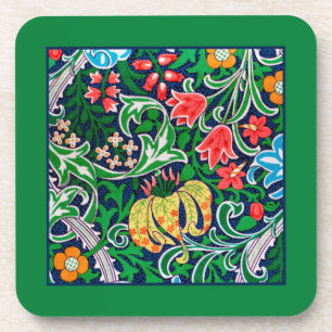Art Nouveau Jakobsfloral, Emerald Green Getränkeuntersetzer