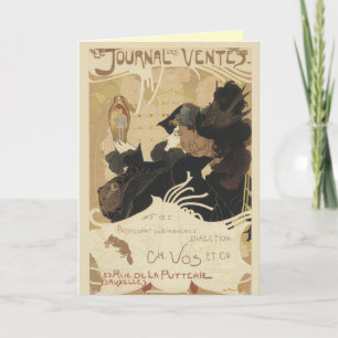 Art Nouveau Journal Grußkarte Karte