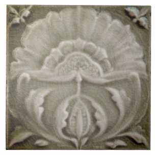 Art nouveau jugendstil Blumendesign braun Fliese
