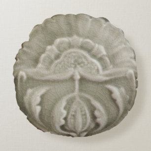 Art nouveau jugendstil Blumendesign braun Rundes Kissen