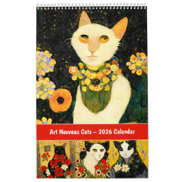 Art Nouveau Katzen – 2026 Kalender