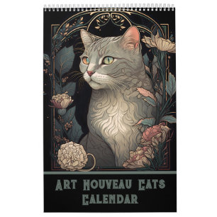 Art Nouveau Katzen I Kalender