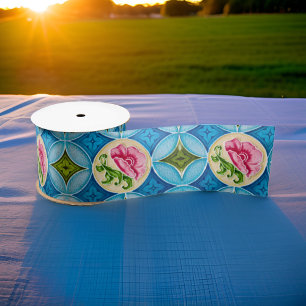 Art Nouveau Keramik Majolica Peranaka Satinband