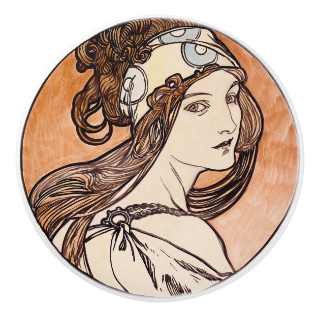 Art Nouveau Keramikknauf (Vorderseite)