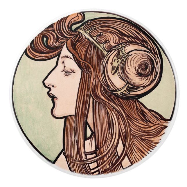 Art Nouveau Keramikknauf (Vorderseite)