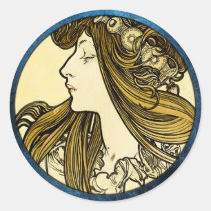 Art Nouveau Klassischer Rundaufkleber Runder Aufkleber