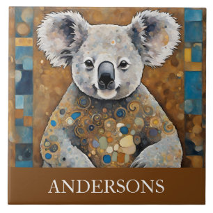 Art Nouveau Koala Bear Fliese