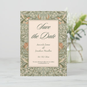 Art Nouveau Kolibris und Blumen Save the Date Einladung
