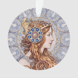 Art Nouveau Königinnenporträt Ornament