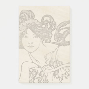 Art Nouveau Lady Bicycle Sports Post - Anmerkungen Post-it Klebezettel