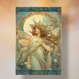Art Nouveau Lady Fairy Alphonse Mucha Ephemera Seidenpapier