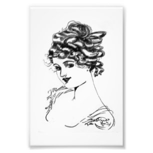 Art Nouveau Lady Opa zeichnend 1917  Fotodruck