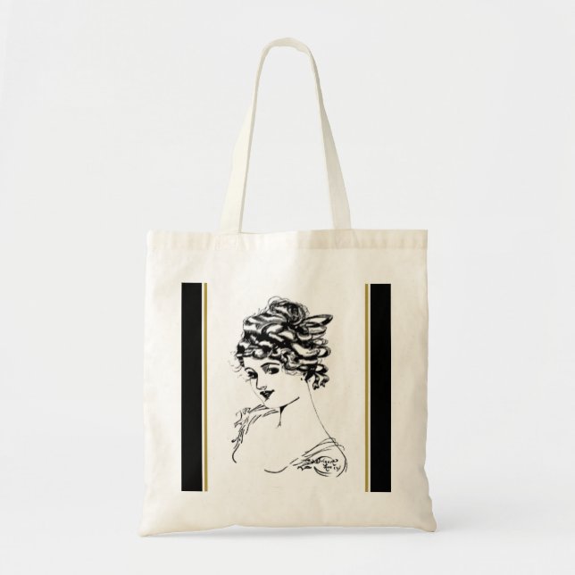 Art Nouveau Lady Small Tote Bag Tragetasche (Vorne)