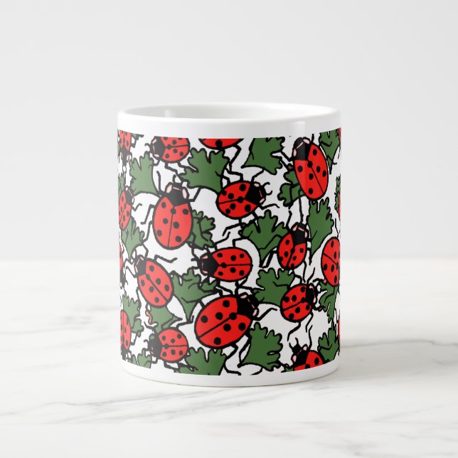 Art Nouveau Ladybug Insektenmuster Jumbo-Tasse (Vorderseite)