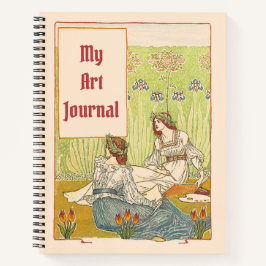 Art Nouveau Ladys Art Journal Name and Year Notizbuch