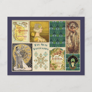 Art Nouveau Ladys Postkarte
