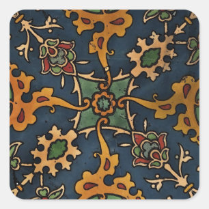Art Nouveau l'Art Arabisch Quadratischer Aufkleber