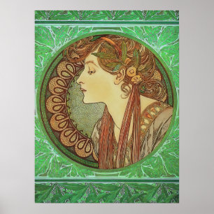 Art Nouveau Laurel von Alphonse Mucha Poster