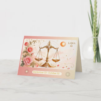 Art Nouveau Libra Sternzeichen Grußkarte Dankeskarte