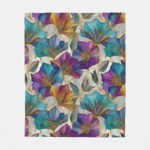 Art Nouveau lila clematis Fleecedecke