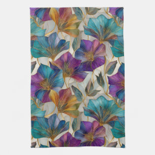 Art Nouveau lila clematis Geschirrtuch