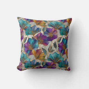 Art Nouveau lila clematis Kissen