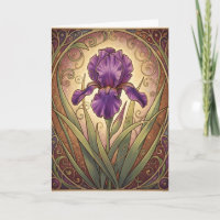 Art Nouveau Lila Iris Geburtstag