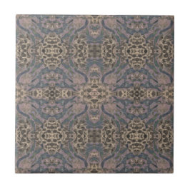 Art Nouveau Lila Mauve Brown Mirror Art Muster Fliese